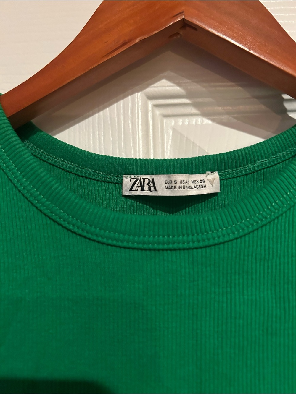 ZARA Green Ribbed Sleeveless Crop